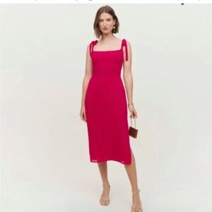Reformation Besse dress in Rhubarb pink, like new, size 0